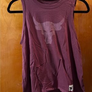 Under Armour Women's Project Rock Maroon Sleeveless Top